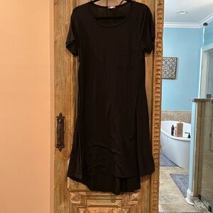 LulaRoe black tee dress with pocket